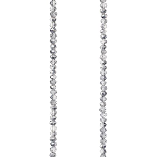 Silver Luster Glass Faceted Rondelle Beads, 3mm by Bead Landing™